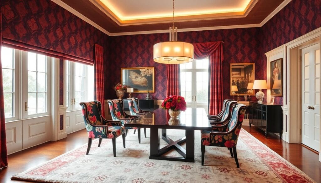 bold dining room patterns