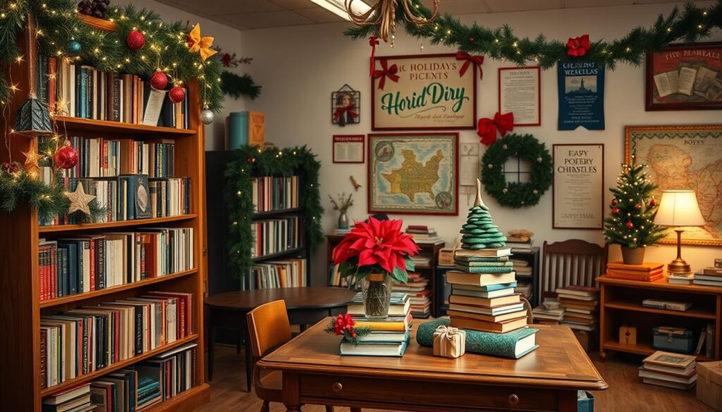 book-themed holiday classroom decor