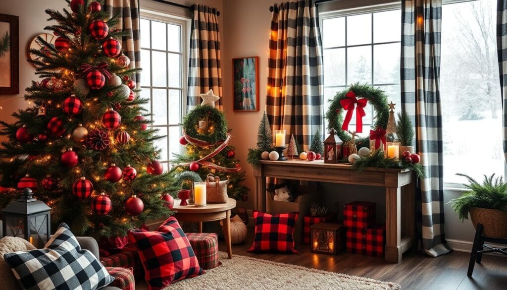 buffalo check Christmas decor color palette