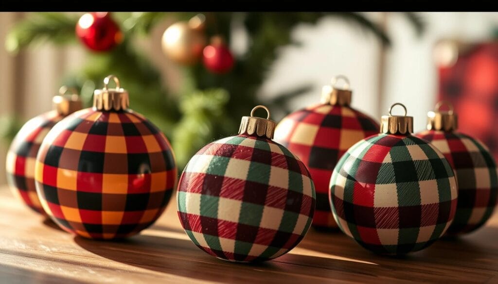 buffalo check christmas ornaments