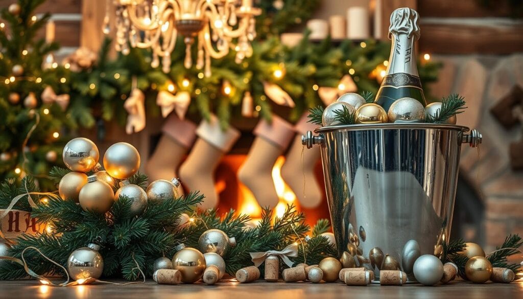 champagne Christmas decorations