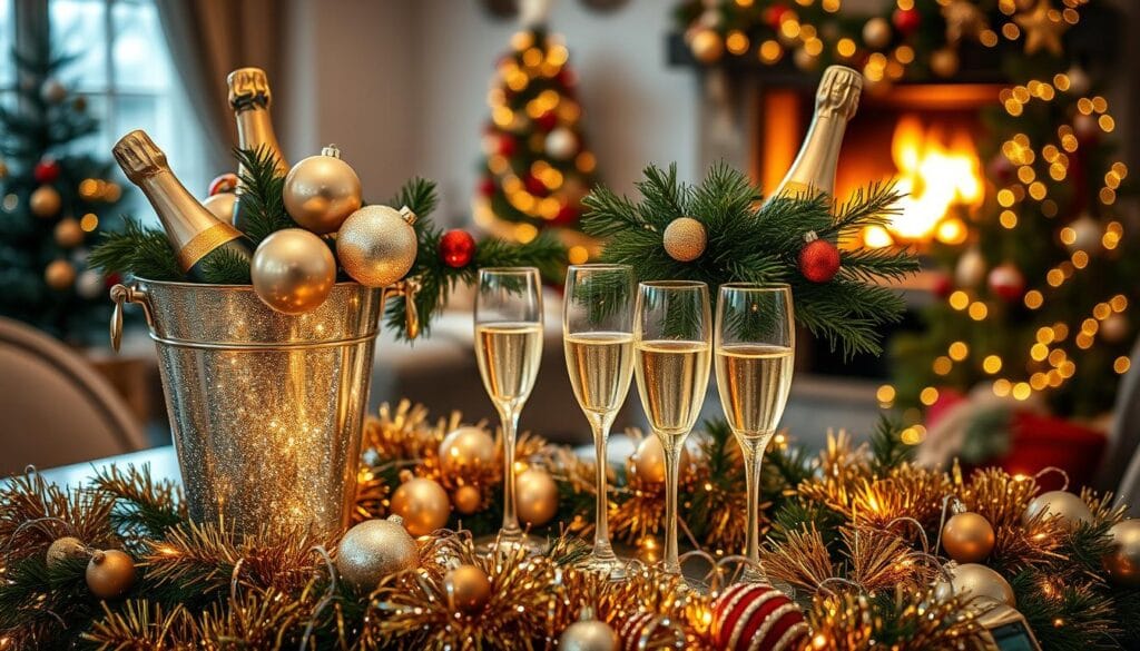 champagne christmas decorations