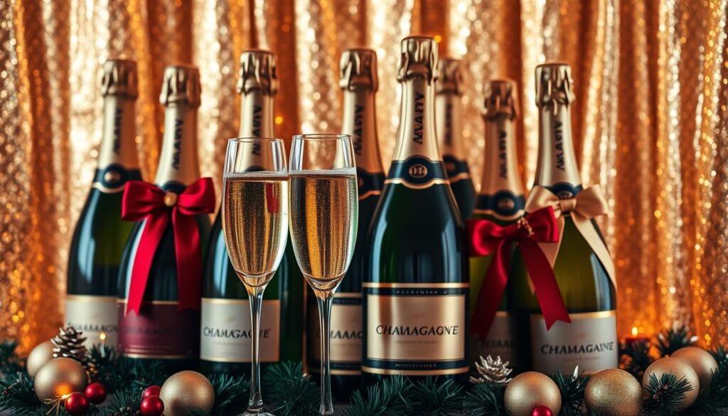 champagne christmas decorations