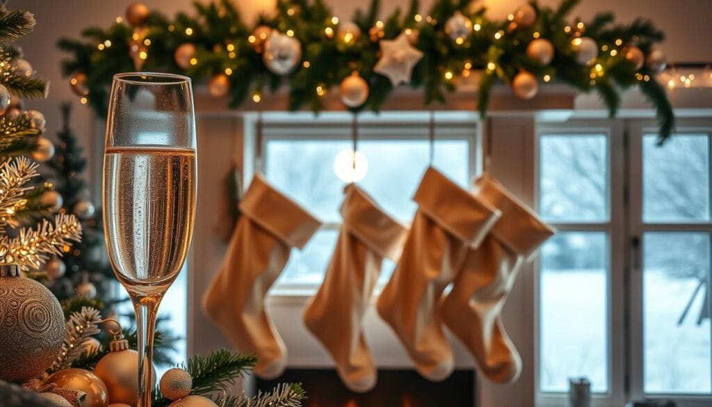 champagne inspired christmas decorating color palette
