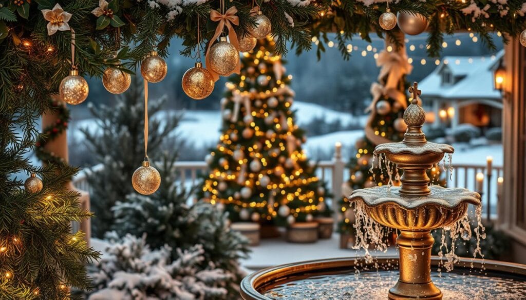 champagne inspired christmas decorating outdoor