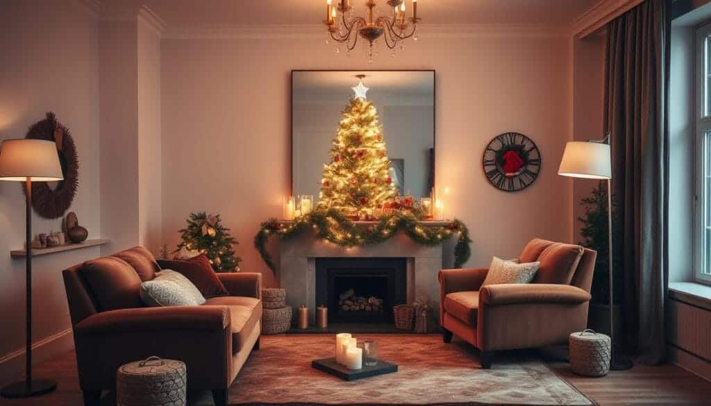 christmas apartment living room decor