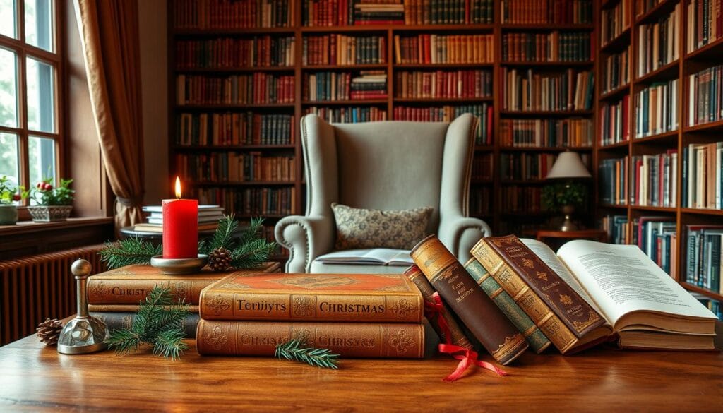 christmas books display