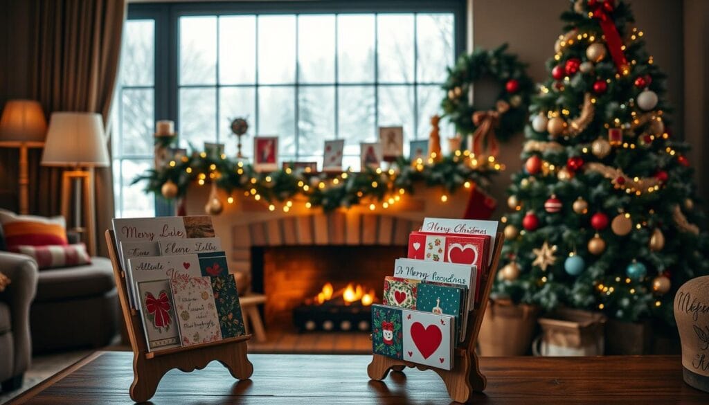 christmas card decor display ideas