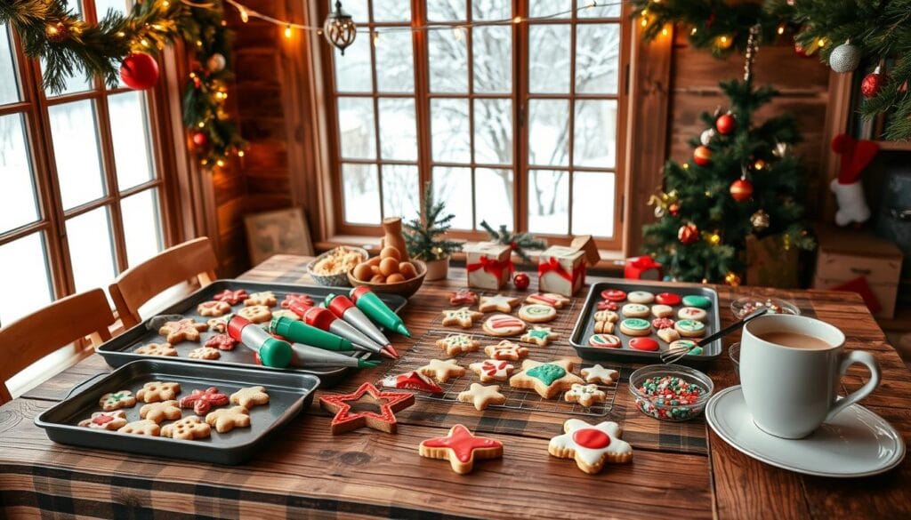 christmas cookie decorating station