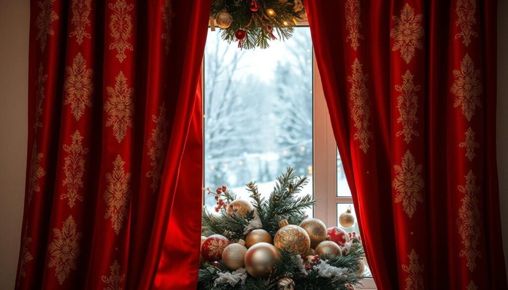 christmas curtain decorations