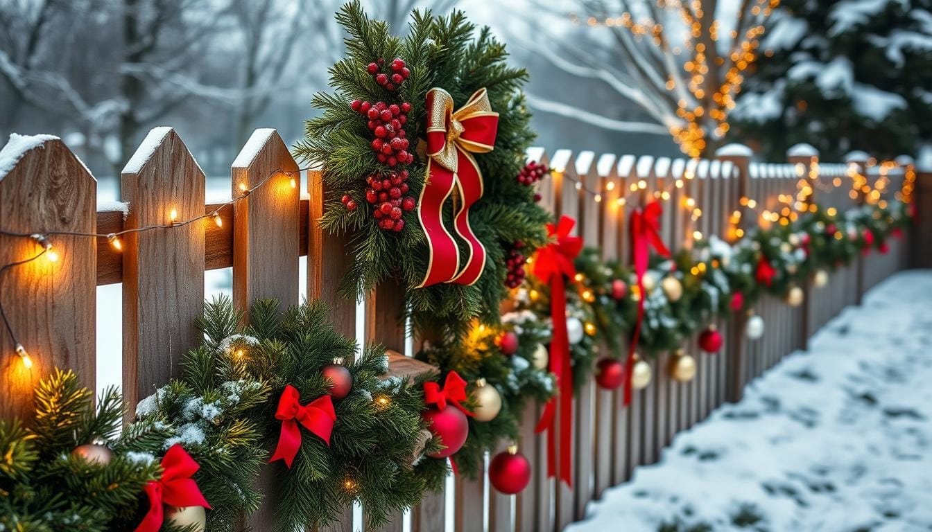christmas decor fence ideas
