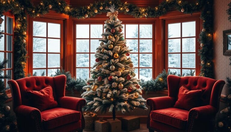 christmas decor ideas bay window