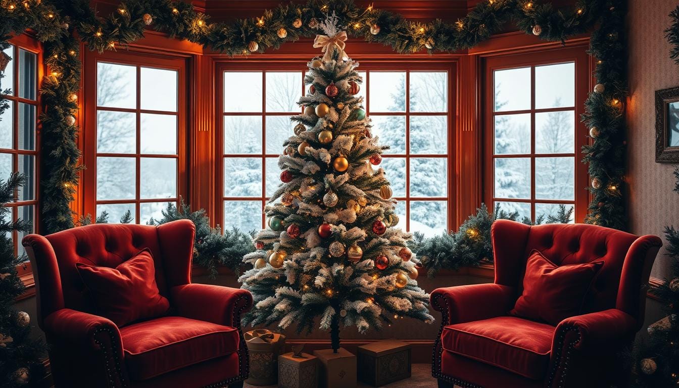 christmas decor ideas bay window