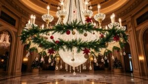 christmas decor ideas for chandelier