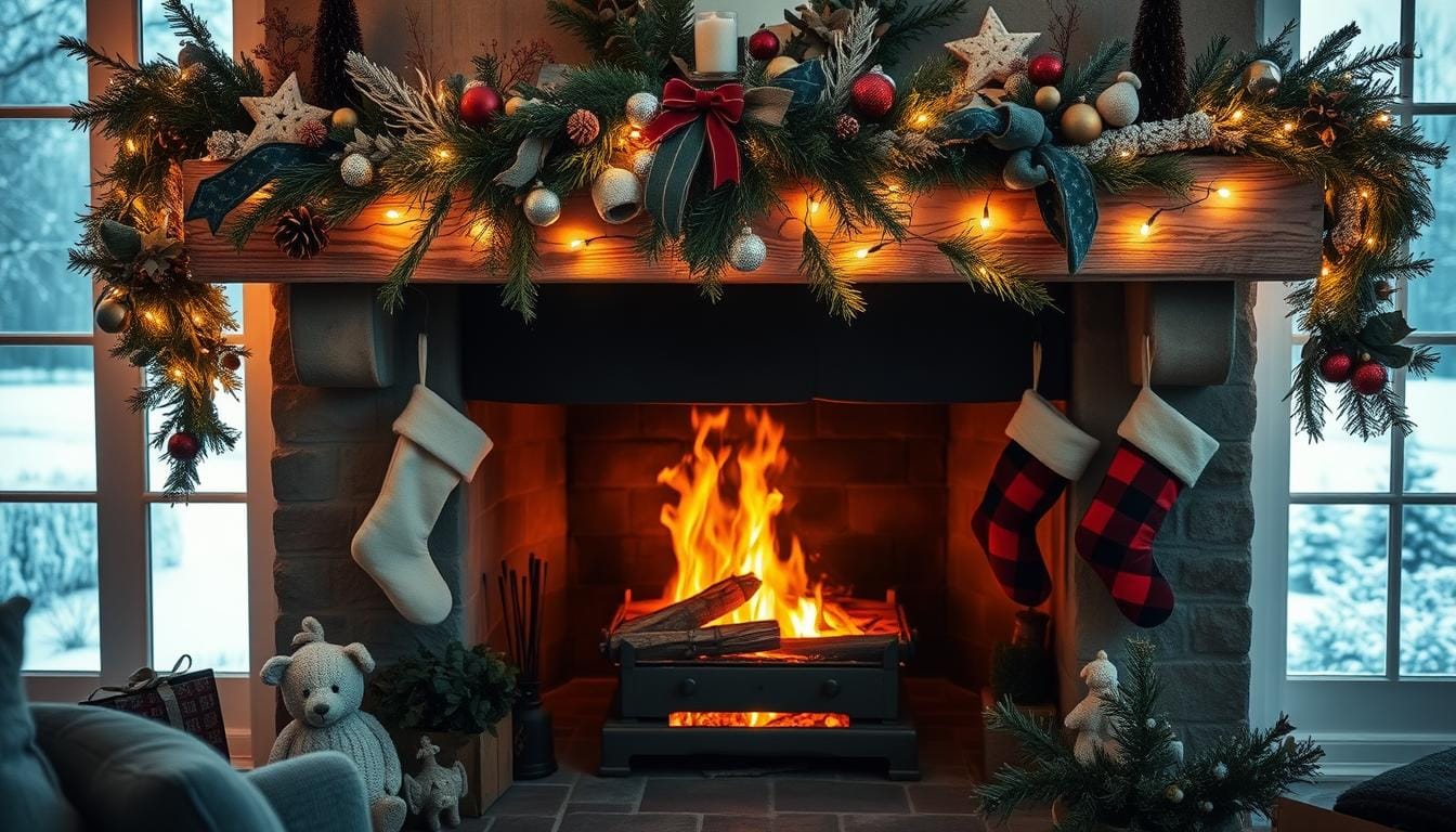 christmas decor ideas for chimney