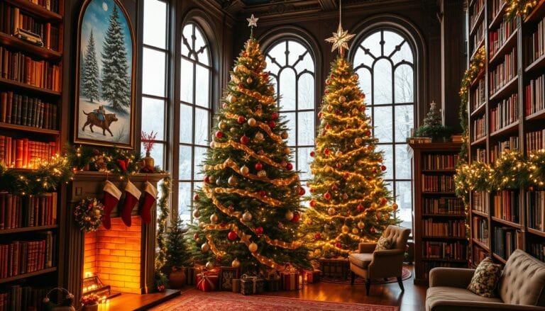christmas decor ideas for library