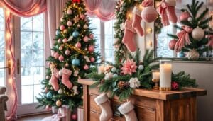 christmas decor ideas pink and blue
