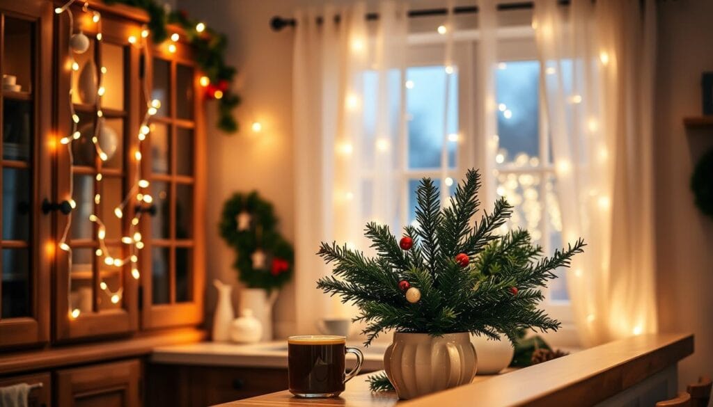 christmas kitchen decor ideas cabinets with lights