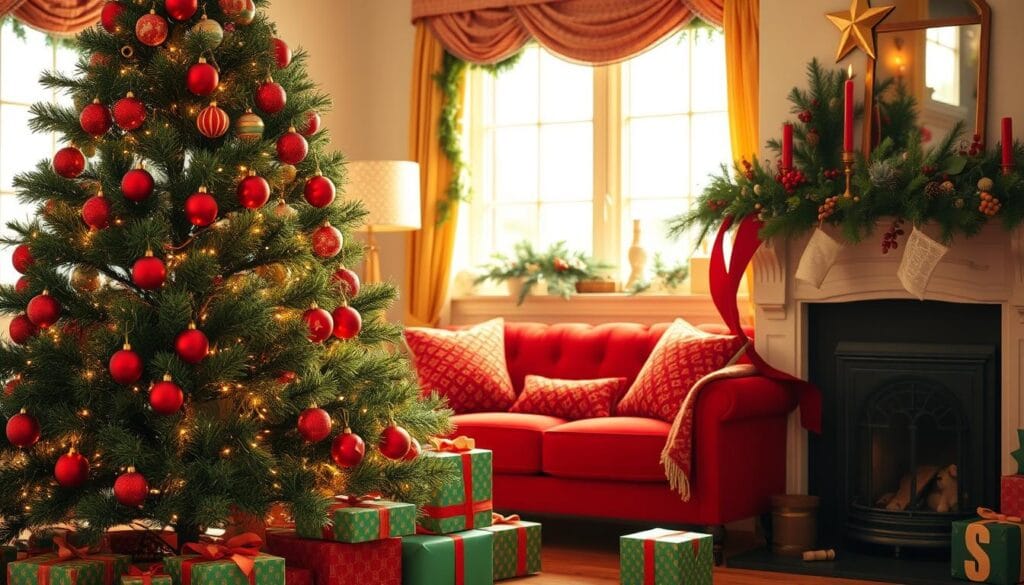 classic red and green holiday decor