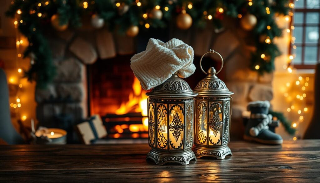 cleaning Christmas lanterns