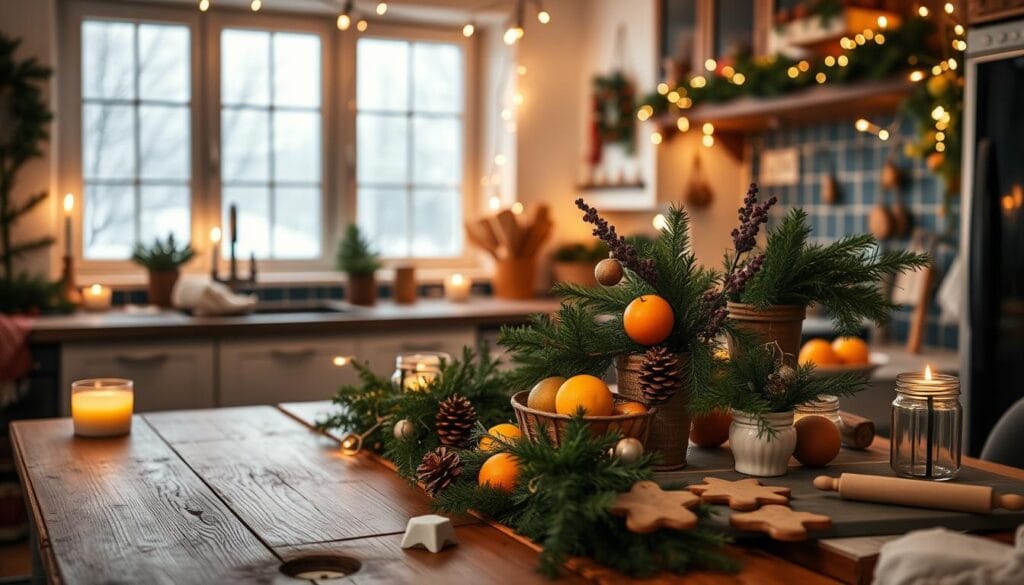 cozy Christmas kitchen decorations