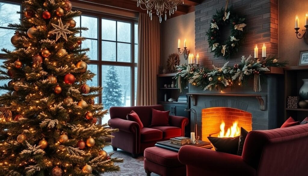 cozy Christmas living room decor
