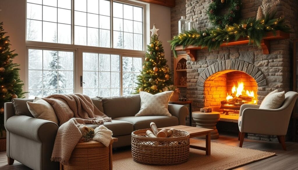 cozy Christmas living room decor