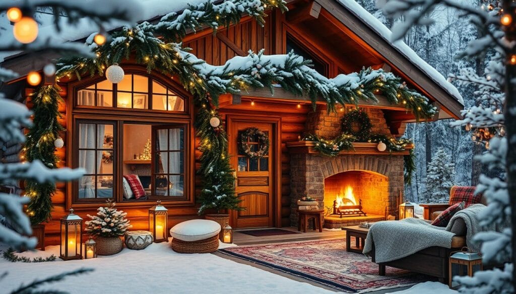 cozy cabin christmas lighting
