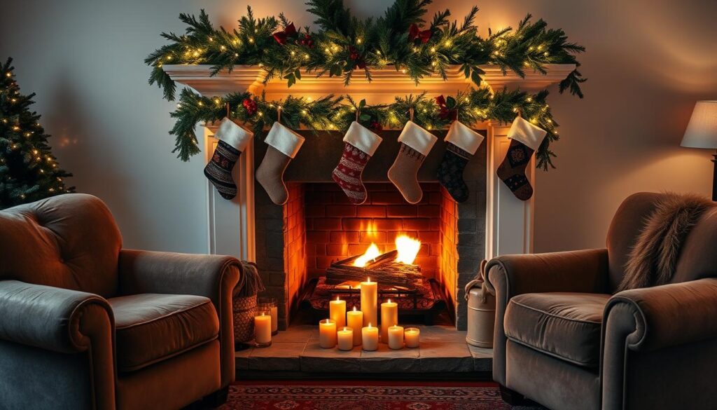 cozy fireplace decorations