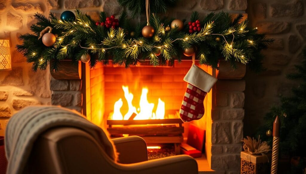 cozy hearth area