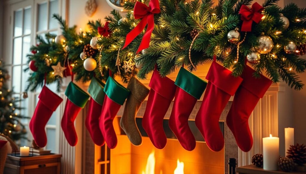 cozy holiday mantel styling