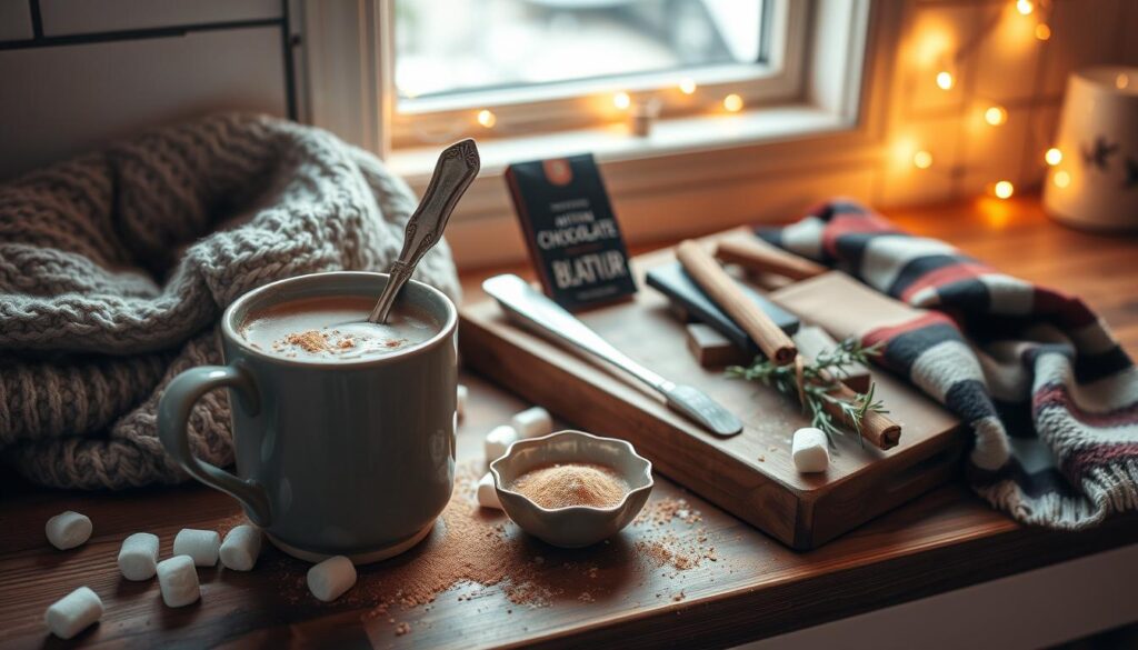 cozy hot cocoa station decor