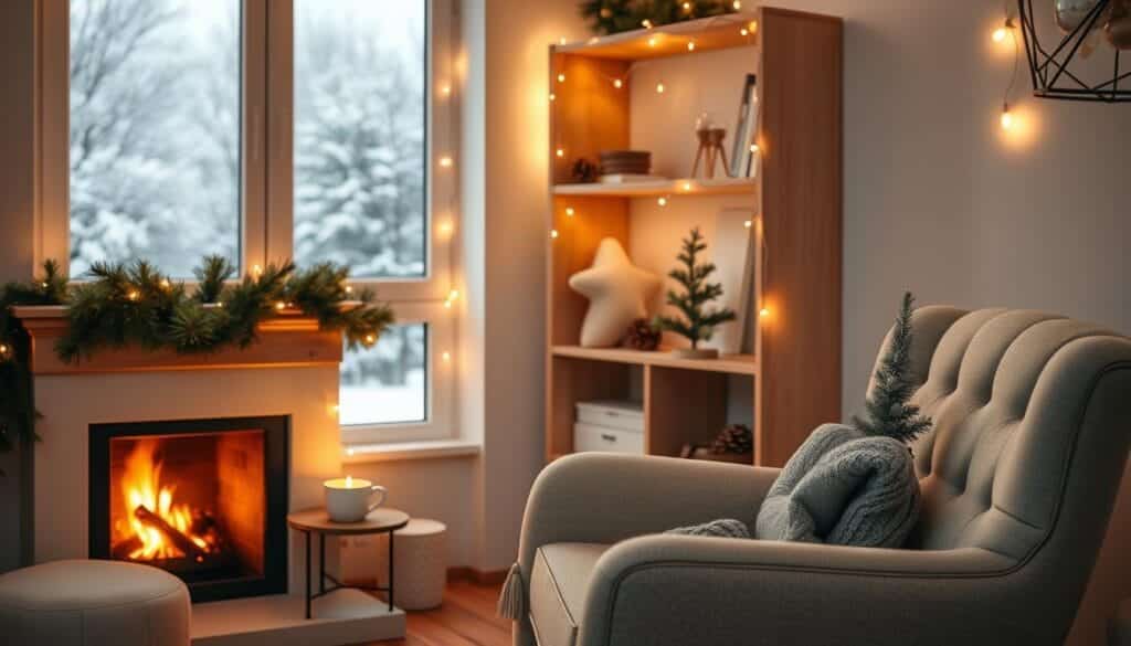 cozy small space holiday decor