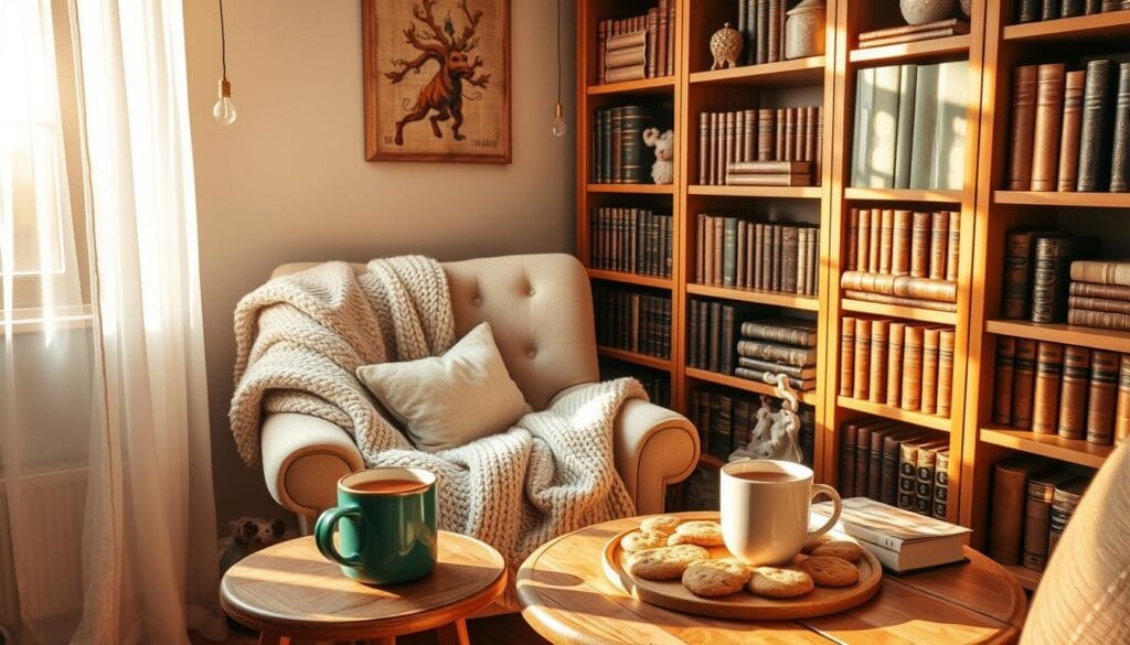 cozy winter reading nook