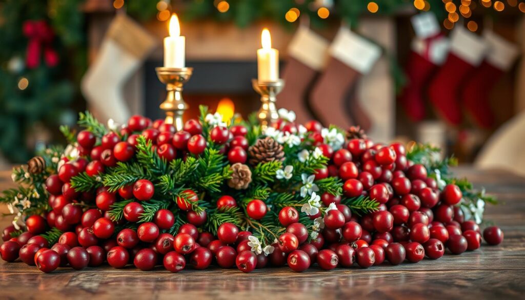 cranberry holiday centerpiece