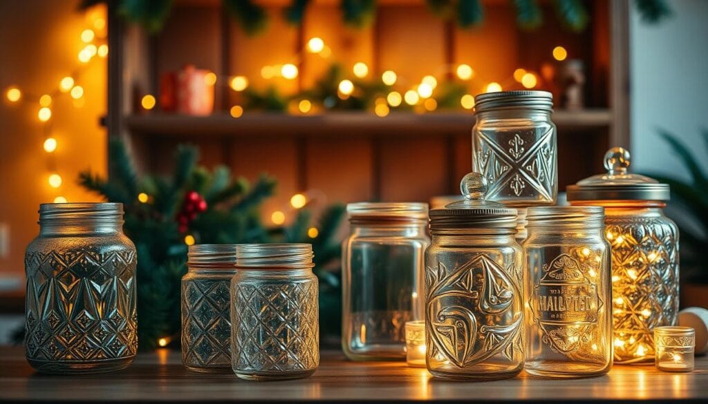 creative holiday glass canister displays