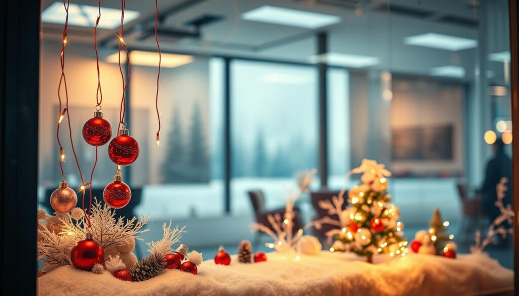creative holiday office window ideas