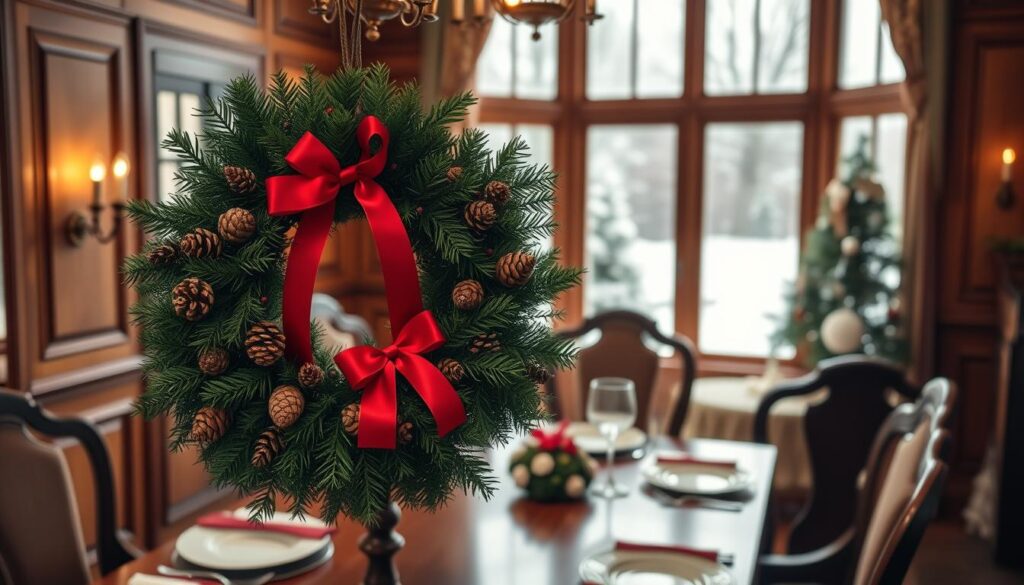 dining room window wreaths