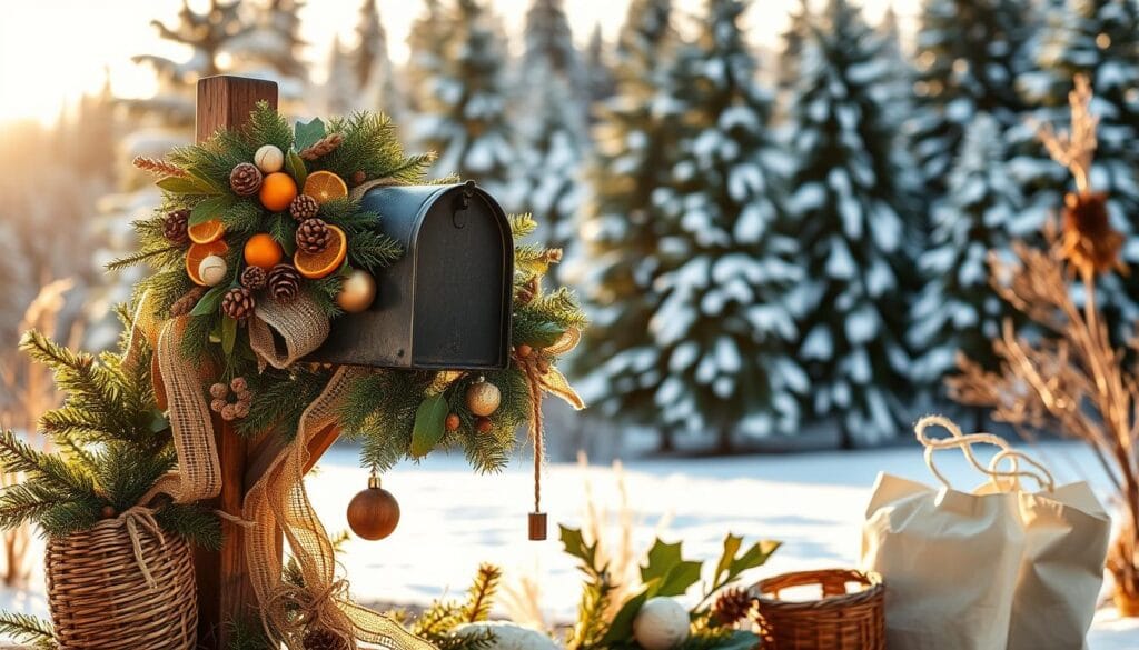 eco-friendly Christmas mailbox decor
