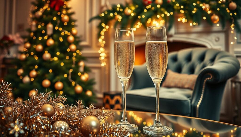 elegant christmas decor champagne