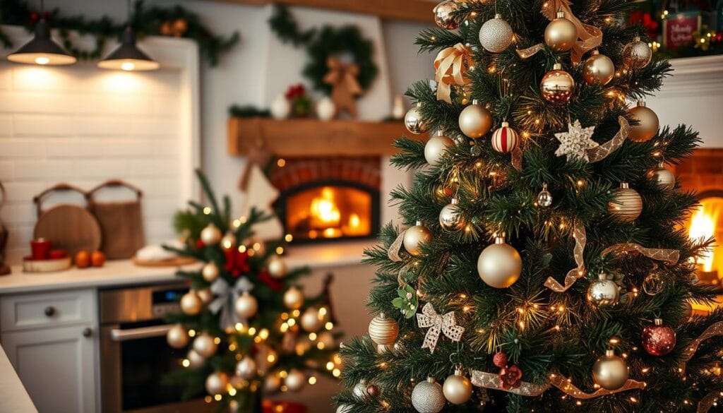 elegant kitchen Christmas decor
