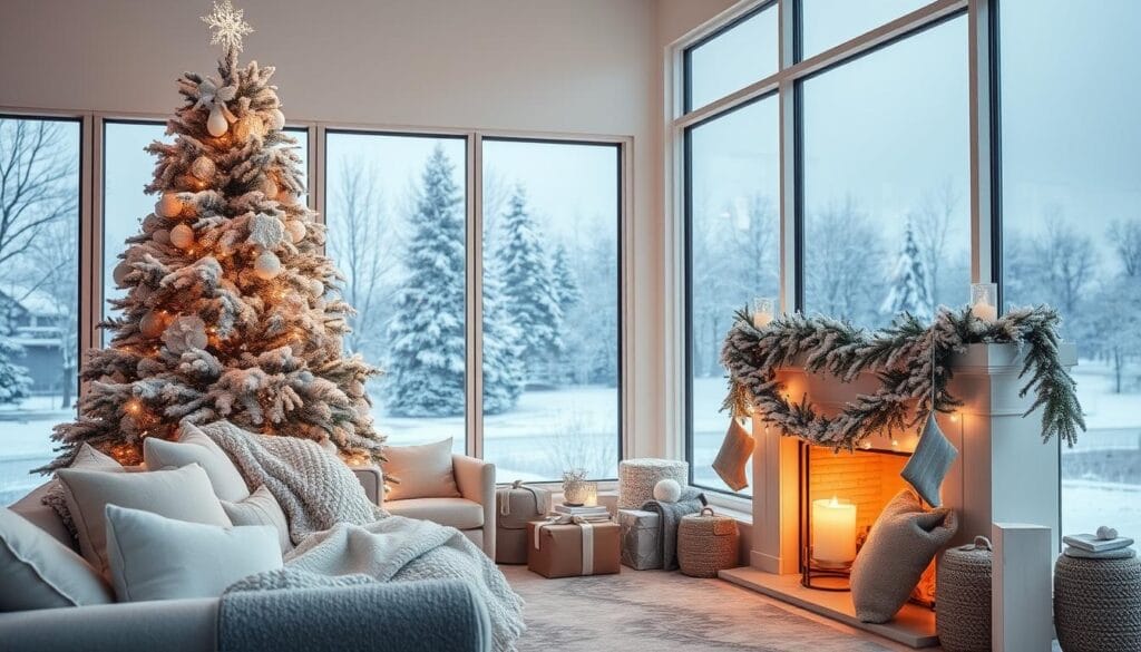 elegant snowy decor