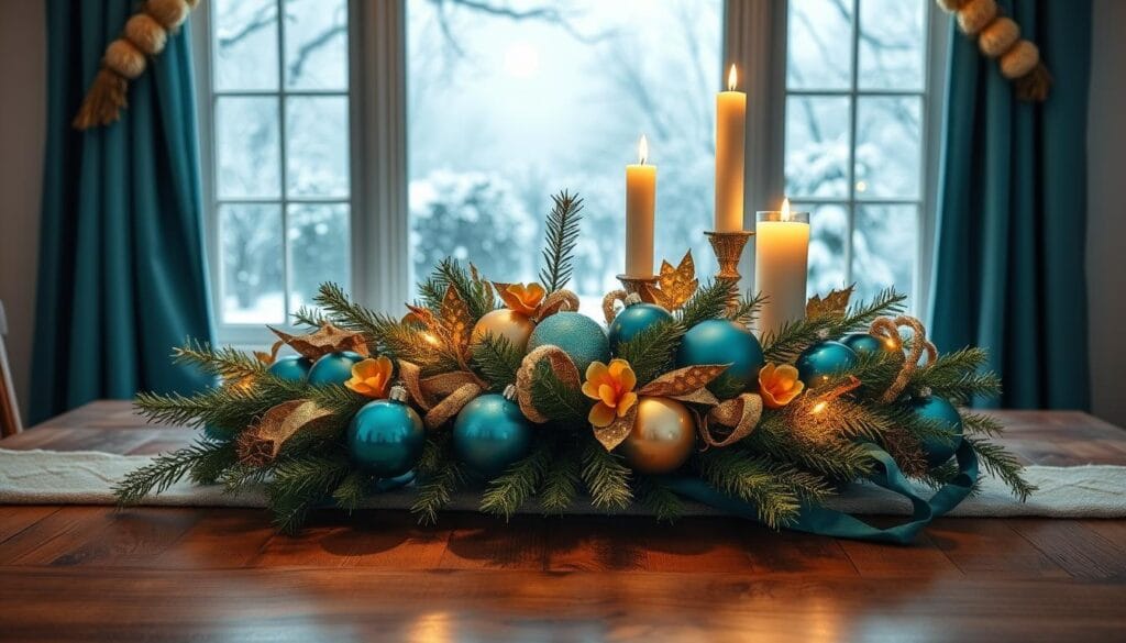 elegant teal Christmas decor