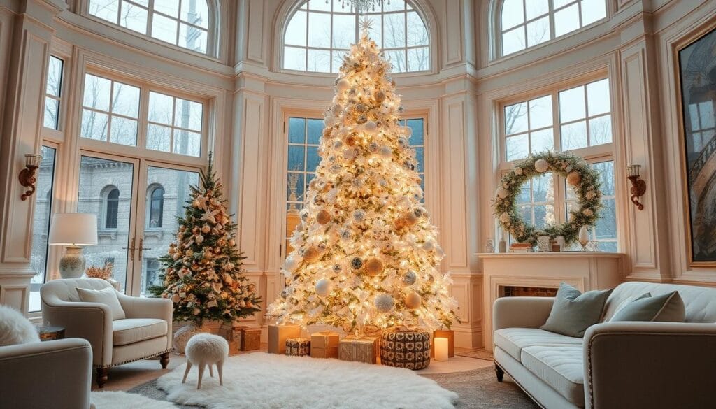elegant white Christmas tree