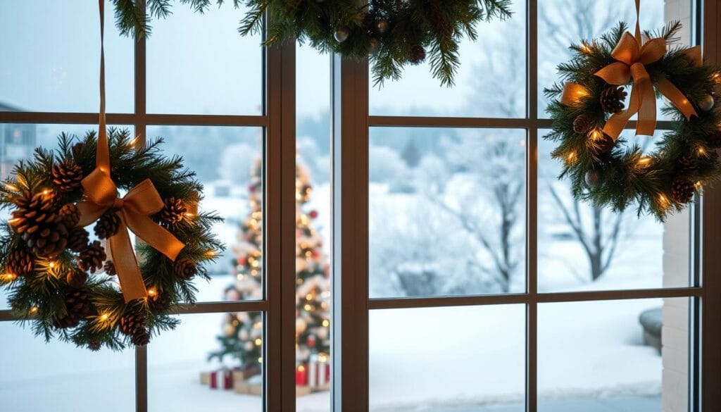 elegant winter office window displays