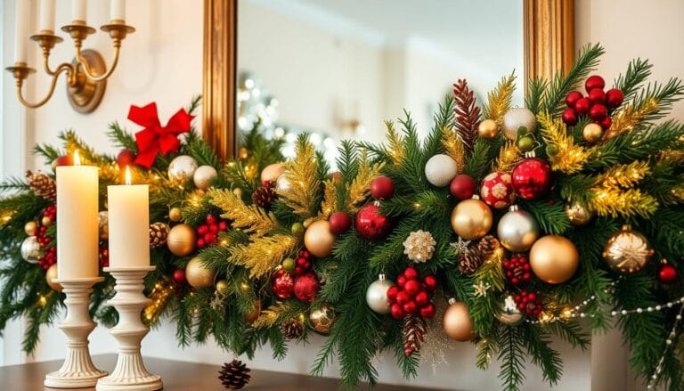 entry table christmas decor ideas