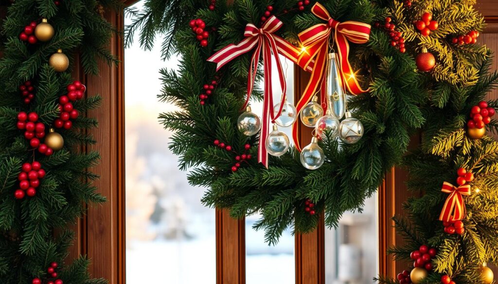 family holiday door decor