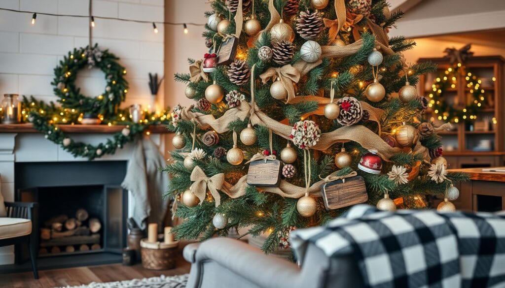 farmhouse Christmas tree decor
