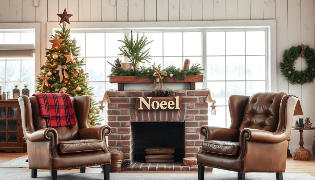 farmhouse Christmas tree decor balance