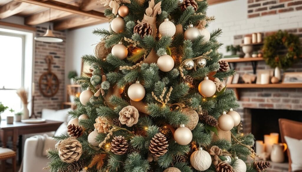 farmhouse Christmas tree decor color palettes
